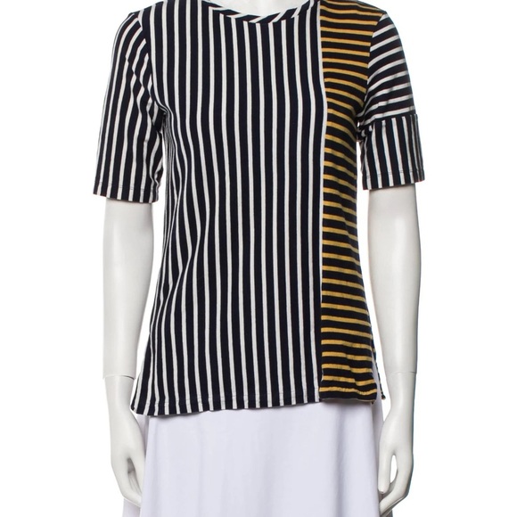 Fine Cotton Striped Black and Yellow T-Shirt - Picture 3 of 10